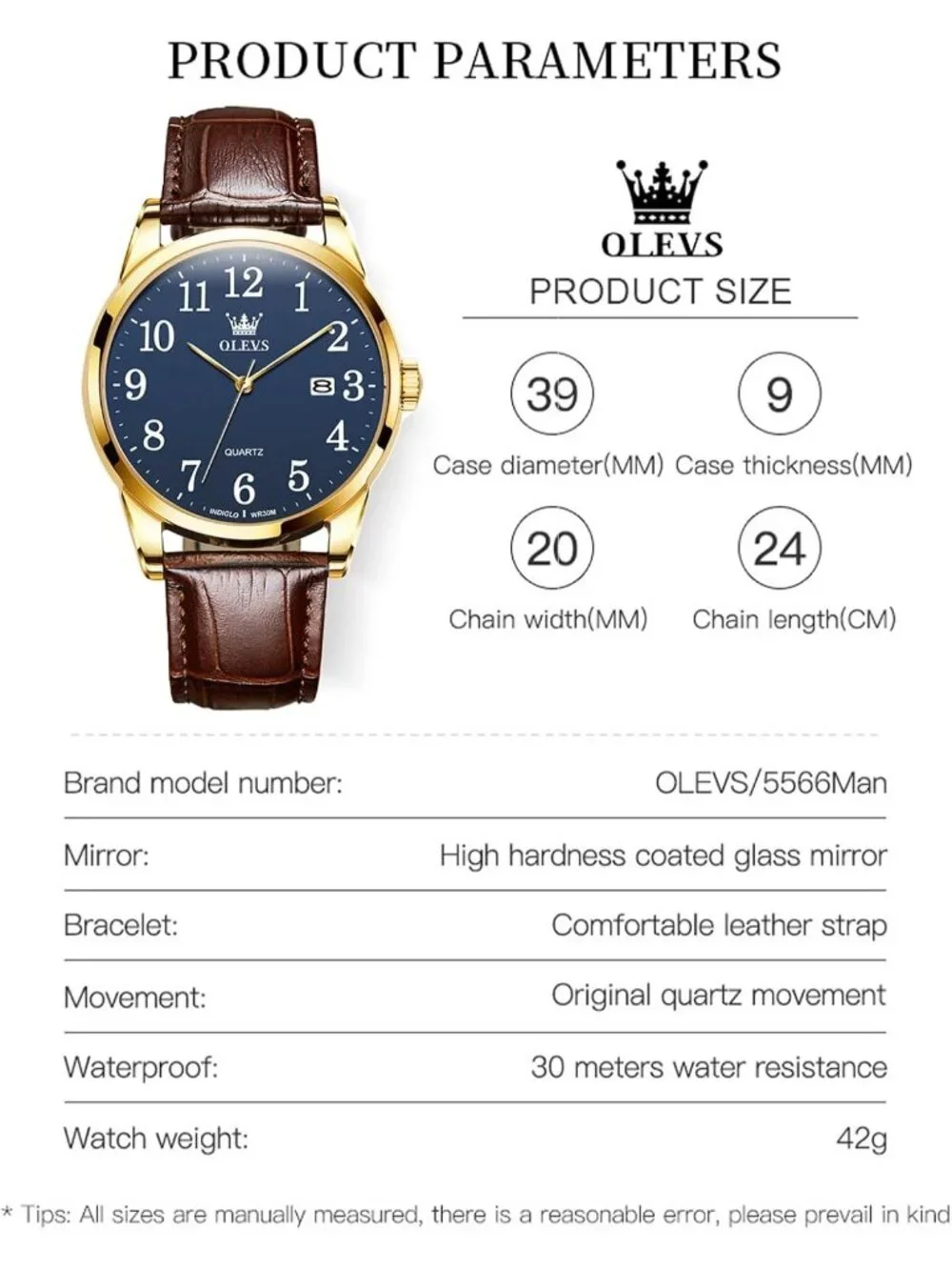 Men Brown And Gold Analog Stainless Steel Roman Numbers Waterproof Classic Watch